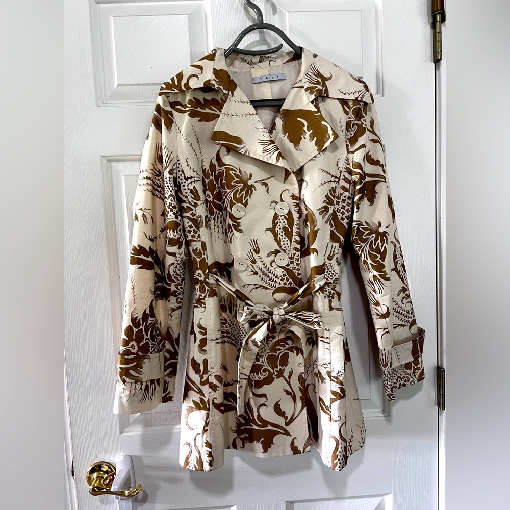 Floral Beige and Brown Women's Jacket